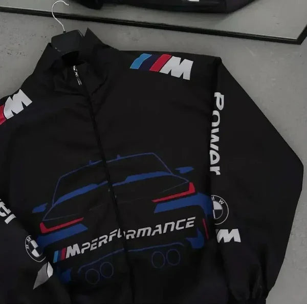 automotive inspired streetwear jacket featuring bmw e30 drift design
