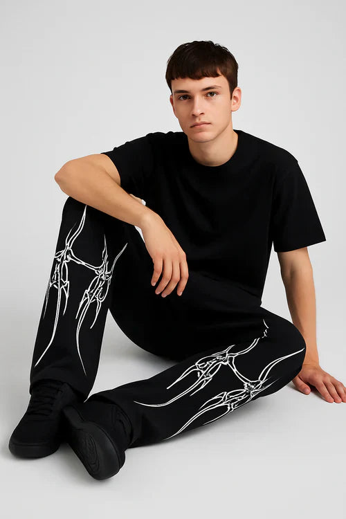 Hustlera Built Different pants – relaxed fit street fashion style