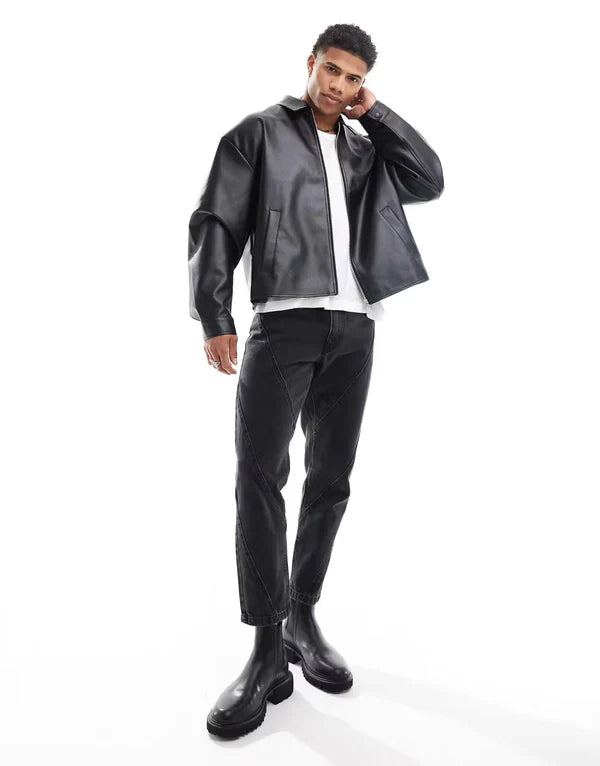 Urban Classic Black PU Leather Jacket for Men | WesternVibe®