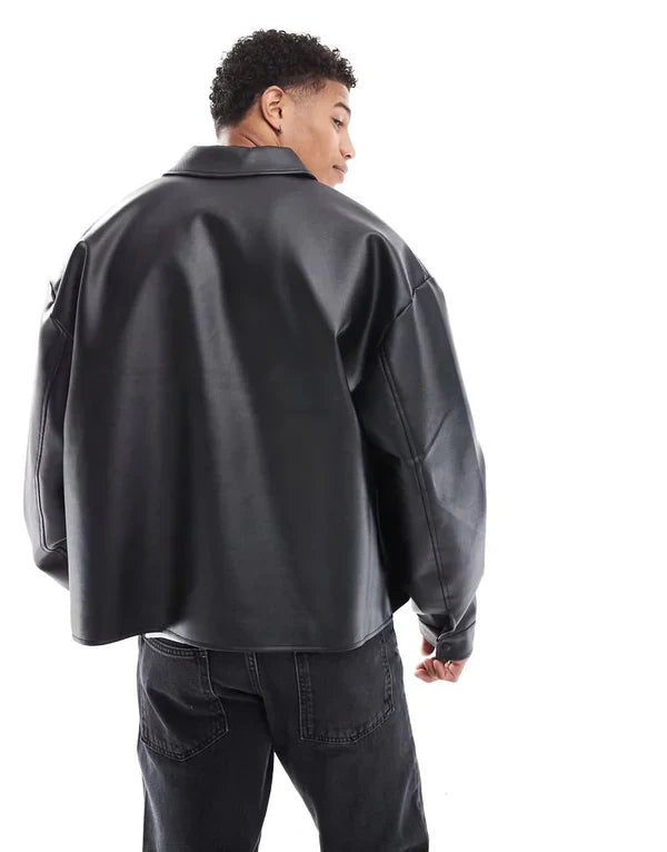 Urban Classic Black PU Leather Jacket for Men | WesternVibe®