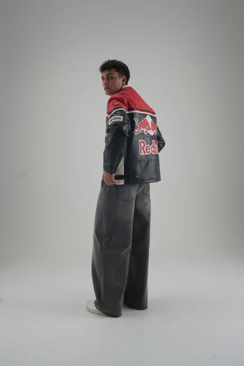 Red Bull Racing Leather Jacket – Premium Motorsport Streetwear by WesternVibe®