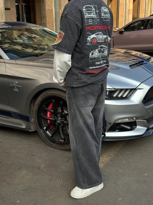 WesternVibe Oversized Car Graphic T-Shirt