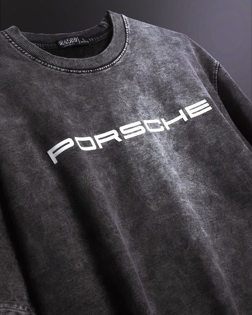 Oversized Porsche 911 Acid Wash T-Shirt by WesternVibe