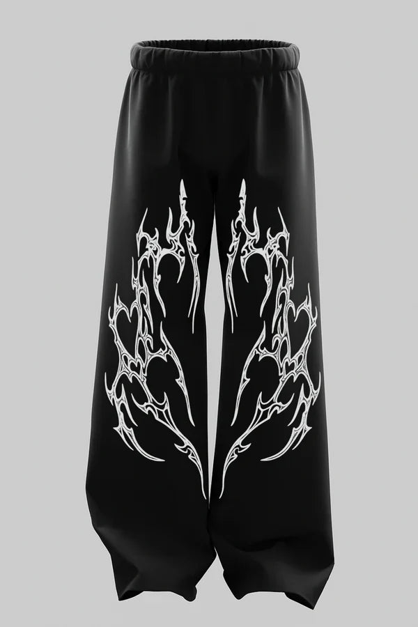 Jet Black baggy trousers – relaxed oversized fit streetwear style