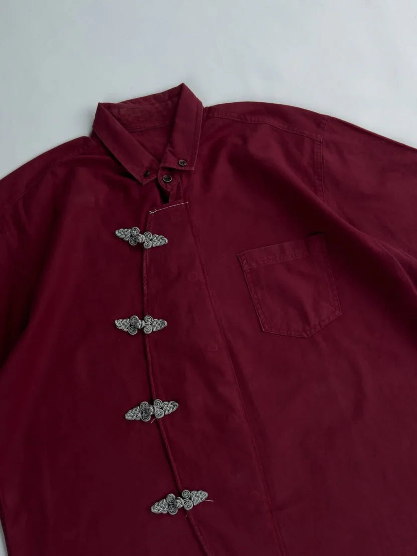 Premium Imperial Crimson oversized shirt relaxed unisex fit
