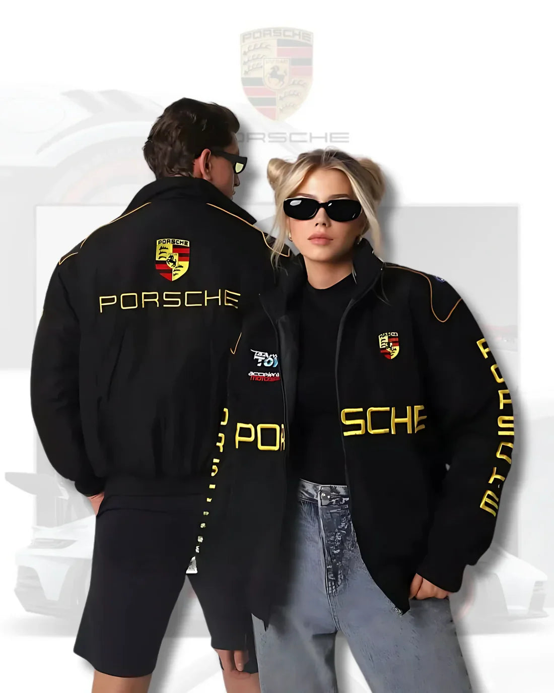 Porsche-Style Embroidered Motorsport Racing Jacket – Bold Design, Premium Comfort | WesternVibe®